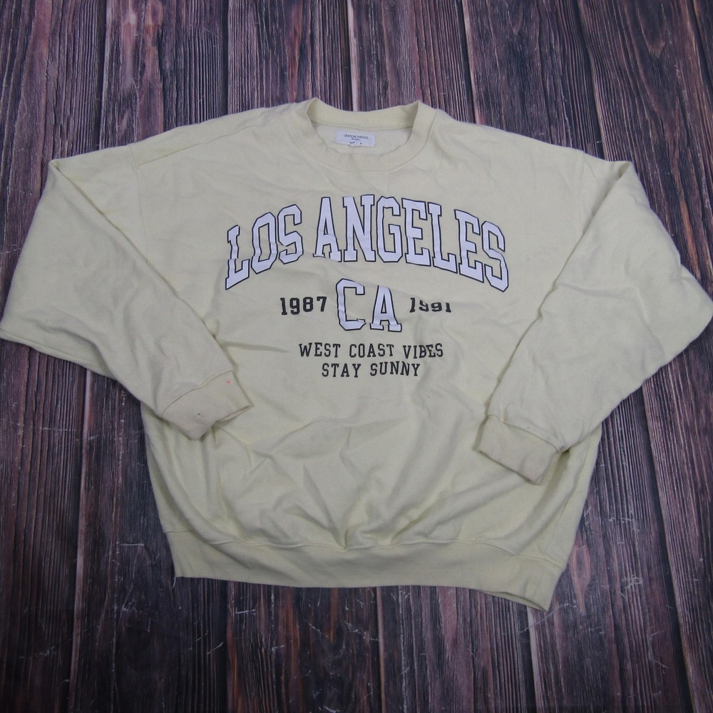 Grayson Threads Sweatshirt Mens M Yellow Pullover Fleece Heavyweight Graphic